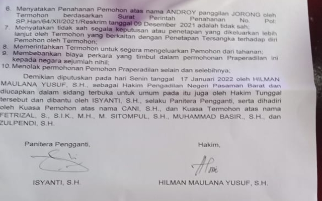 Hakim Pengadilan Negeri 